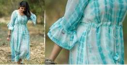 Nivriti ❊ Tie & Dye - Ambar Flounced Sleeve Cotton Dress