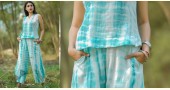 tie & dye Pure Cotton Top & Skirt Set - sky blue