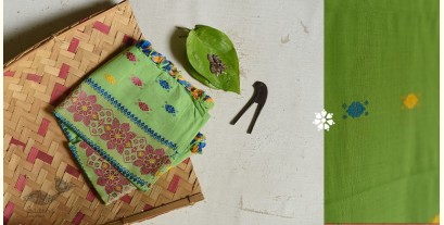 Anagi |Handwoven Assamese Cotton Stole - Light Green