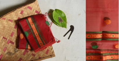 Anagi |Handwoven Assamese Kesa-pat Silk Stole  - Red