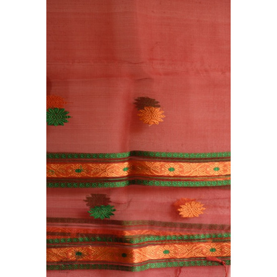 shop Handwoven assam Cotton Stole red