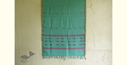 Anagi |Handwoven Assamese Cotton Stole - Sky Blue