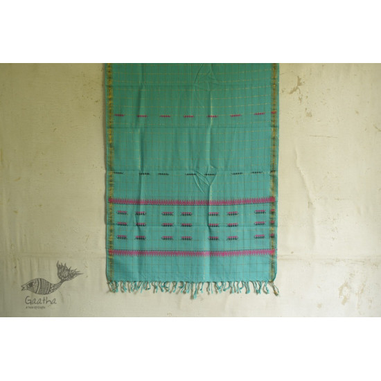 shop Handwoven assam cotton Sky Blue stole