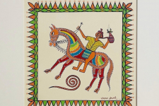 Tribal Art Painting - Horse Riders - Two Options of Mount White/Black 