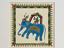 Tribal Art Painting - Majestic Ride ( Two Options of Mount White/Black)