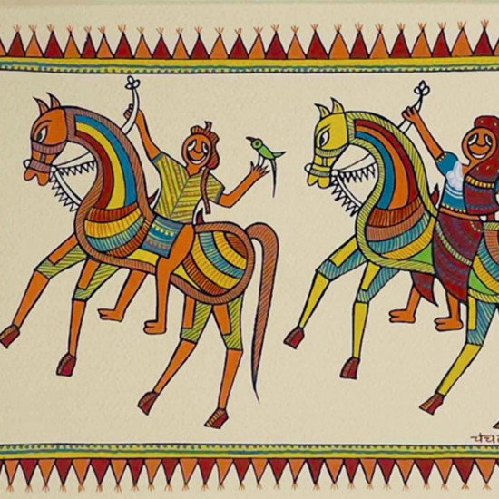 shop Tribal Art Painting - Horse Riders