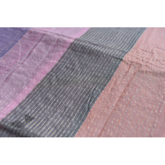 shop Handloom Cotton Multi Color Saree with Zari Woven