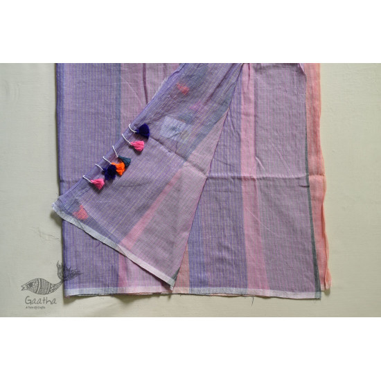 shop Handloom Cotton Multi Color Saree with Zari Woven