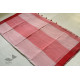 shop cotton handloom  saree - Off White & Red