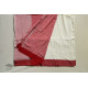 shop cotton handloom  saree - Off White & Red