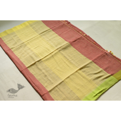 Avanti ✽ Handwoven Cotton Saree - Carrot Red