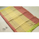 shop Handwoven cotton saree Carrot Red