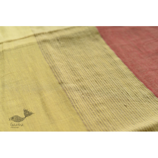 shop Handwoven cotton saree Carrot Red