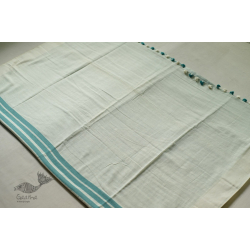 Avanti ✽ Handloom Cotton Saree - Off White & Blue