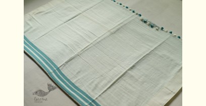 Avanti ✽ Handloom Cotton Saree - Off White & Blue