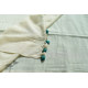 shop handloom cotton saree - Off White & Blue