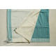 shop handloom cotton saree - Off White & Blue