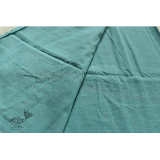 shop handloom cotton saree - Off White & Blue