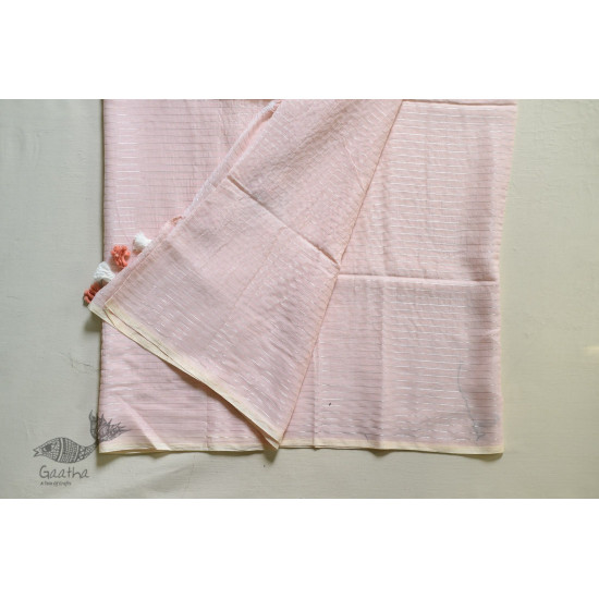 shop peach saree handloom cotton 