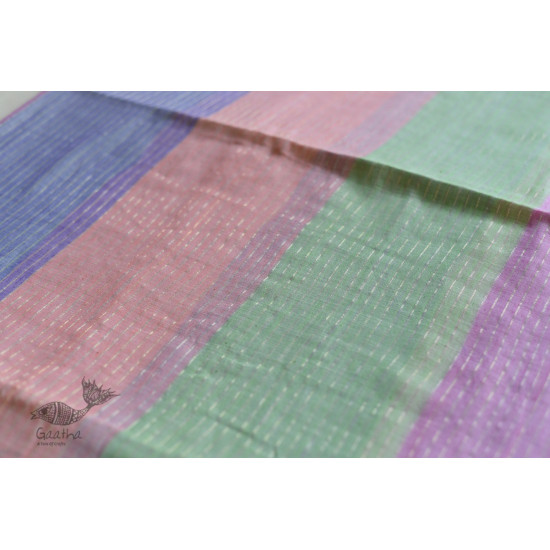 shop cotton handloom saree With Colorful Stripes 