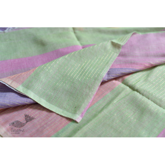 shop cotton handloom  saree With Zari Stripes