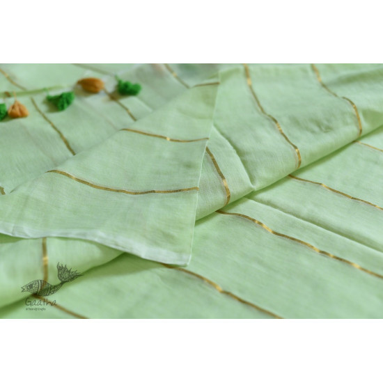 shop Handwoven cotton saree - Pistachio Green