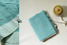 Avanti ✽ Handloom Cotton Saree - Off White & Blue