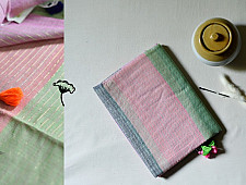 Avanti ✽ Handloom Cotton Saree With Zari Stripes