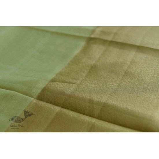 Kota Checked Zari Cotton Saree in Light Green Colour