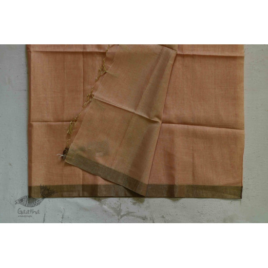 Kota Checked Zari Cotton Saree in Peach Colour