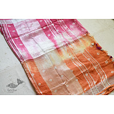 Flavour of Morning ✽ Orange & Pink Linen Gotta Patti work saree