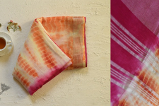 Flavour of Morning ✽ Orange & Pink Linen Saree