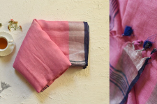 Flavour of Morning ✽ Pink Linen Saree