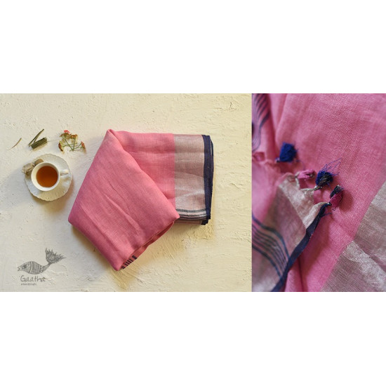 Pink Linen Saree