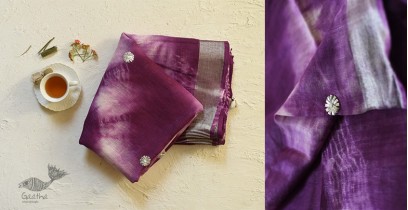 Flavour of Morning ✽ Purple Linen Gotta Patti Work Saree