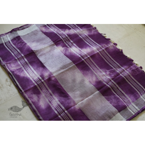 Purple Linen Gotta Patti Work Saree 