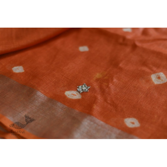 Orange & Pink Linen Saree with Gotta Patti Work