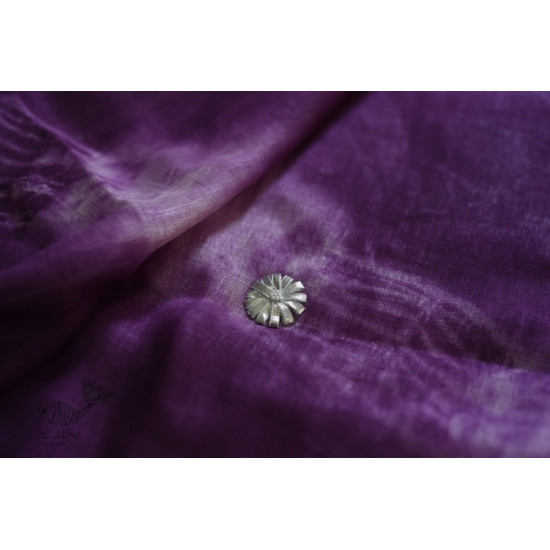 Purple Linen Gotta Patti Work Saree 