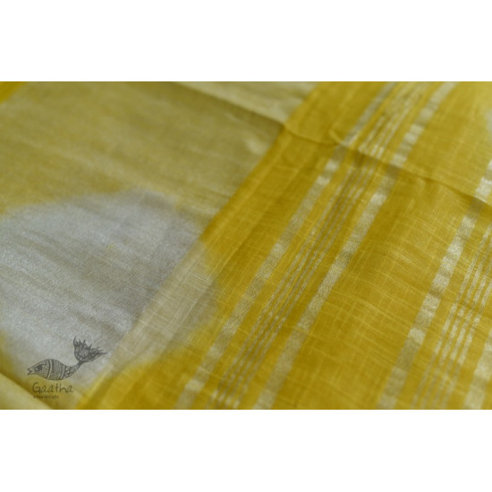 Yellow Linen Gotta Patti work saree