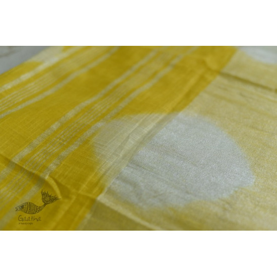 Yellow Linen Gotta Patti work saree