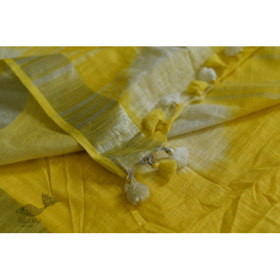 Yellow Linen Gotta Patti work saree