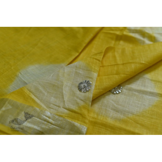 Yellow Linen Gotta Patti work saree