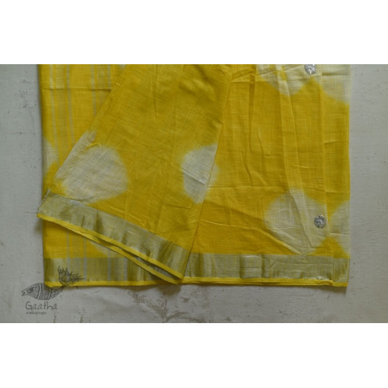 Yellow Linen Gotta Patti work saree