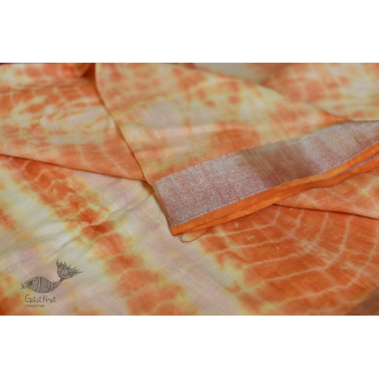 Orange & Pink Linen Saree