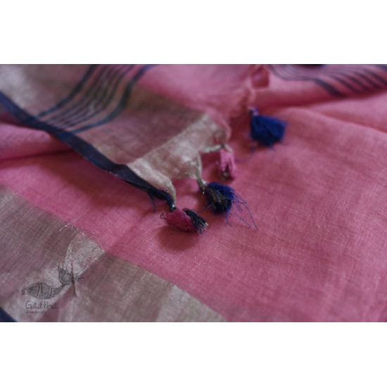 Pink Linen Saree