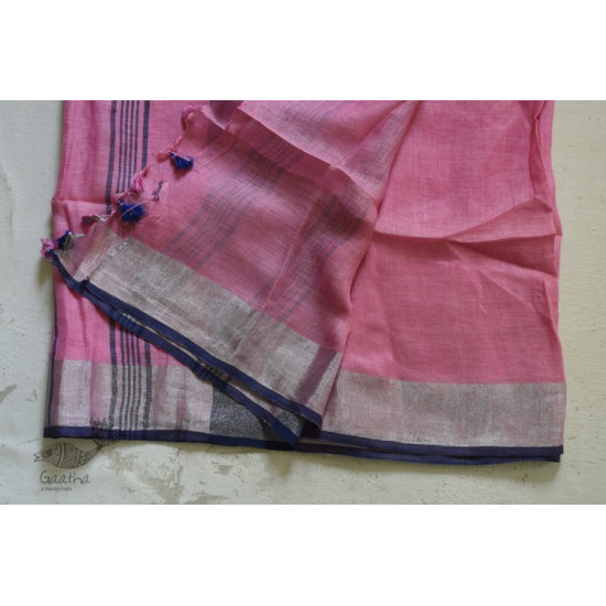 Pink Linen Saree