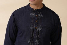 Ekansh . एकांश | Handwoven Cotton - Indigo Men's Kurta