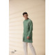 shop Handwoven Cotton - Green Jacket Style Men Long Kurta 