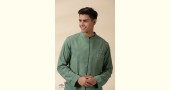 shop Handwoven Cotton - Green Jacket Style Men Long Kurta 