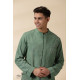 shop Handwoven Cotton - Green Jacket Style Men Long Kurta 